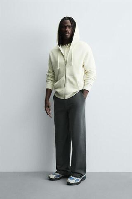 ZARA БАЗОВЫЕ ШИРОКИЕ БРЮКИ-ДЖОГГЕРЫ, ТЕМНЫЙ АНТРАЦИТ