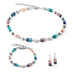 Серьги Coeur de Lion Blue-Turquoise-Peach 5022/21-0751 цвет серый, розовый
