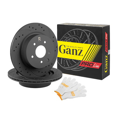 Диск тормозной задний перфорированный PRO-Line с покрытием (компл.2 шт) INFINITI EX/M35/M45/G37/NISSAN 350Z /D=308mm GANZ GIJ06069S