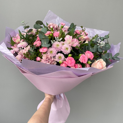 Букет Микс (Роза, Хризантема, Альстромерия, Гвоздика)