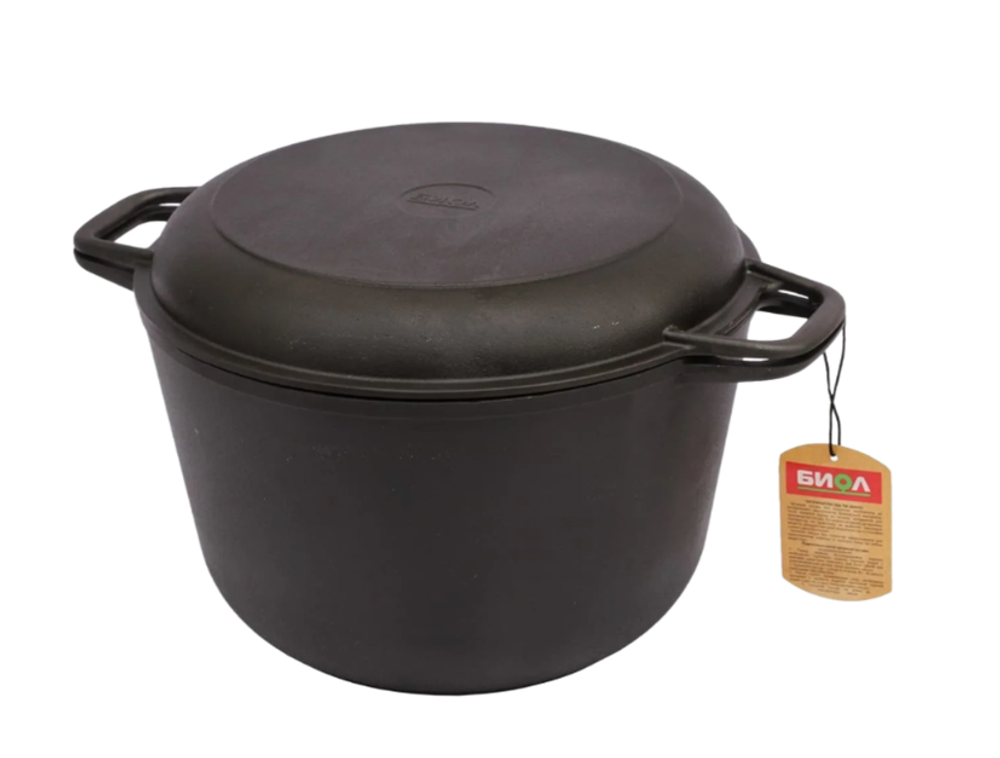 Кастрюля Биол чугунная с крышкой-сковородой 4 л. 1304-4