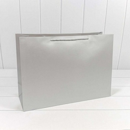 Пакет подарочный Фактура Серебро 45*32*15 см.