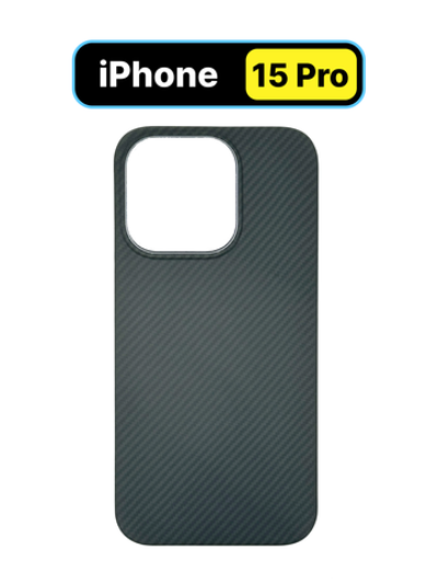 Карбоновый чехол MosSeller для iPhone 15 Pro, черный