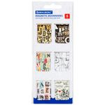Закладки для книг МАГНИТНЫЕ, "LETTERS", набор 6 шт., 35x25 мм, BRAUBERG, 113166
