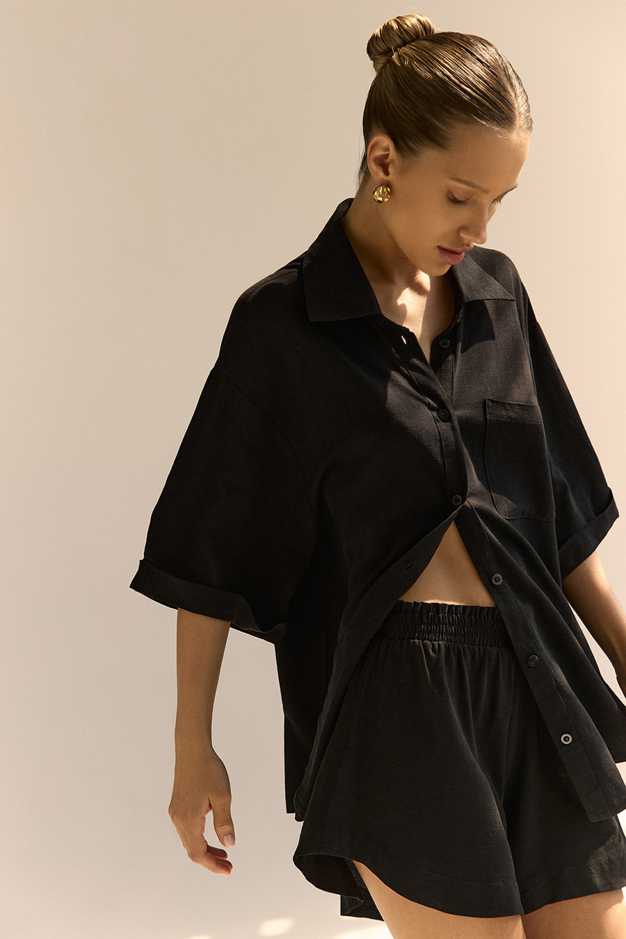 Рубашка с коротким рукавом MYKONOS Чёрный