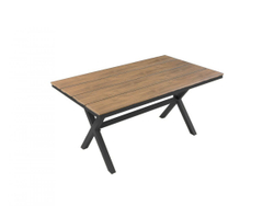 Алюминиевый обеденный стол 150*90 см ПОЛИВУД МЕРИДА «POLYWOOD MERIDA» цвет тик