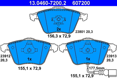 ATE - 13046072002-ATE - Brake Pad Set, disc brake