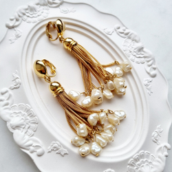 Клипсы с речным жемчугом