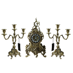 Bello De Bronze Каминные часы с канделябрами "Дон Луиш", "антик"