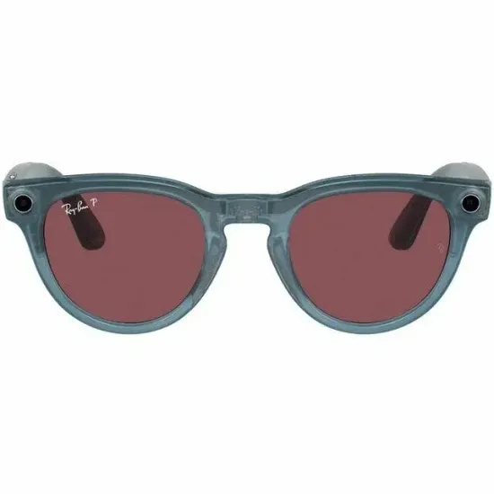 Солнцезащитные умные -очки с экшен камерой Ray Ban Headliner RW4009 66985Q 50 (Jeans Dusty Red) ( синий лиловый)