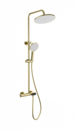 Душевая система с термостатом WONZON & WOGHAND MUSE Corno, Брашированное золото (WW-B2091-A-BG)