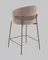 Полубарный стул Blaze 60 см, бежевый велюр, бежево-серые ножки