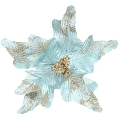 Украшение новогоднее «Пуансеттия - Нежность» 25 см, Голубой