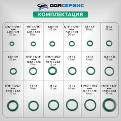 Набор уплотнительных колец 265 шт. ОДА Сервис ODA-9003