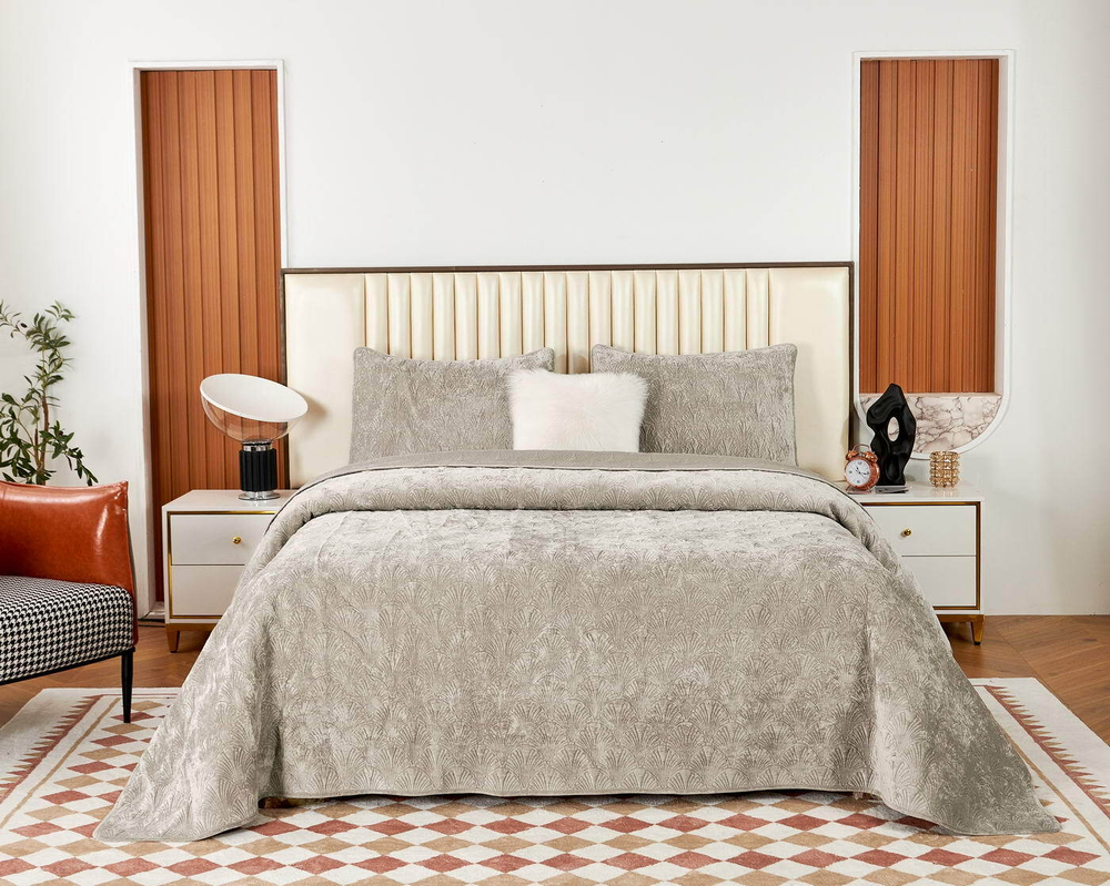 Покрывало 240x260 Sofi De MarkO Розалин бежевое