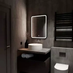 Зеркало Comforty Нобилис-60 LED подсветка, черная рамка, бесконтактный сенсор 600*800