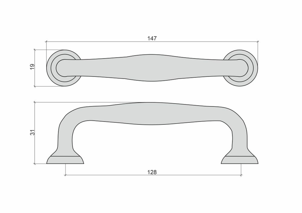 Ручка-скоба 128 S AL черный матовый