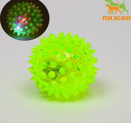 Мяч для собак средний, 5.5 см, светящийся,