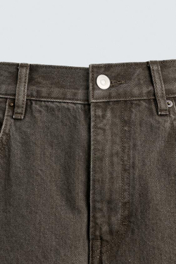 ZARA ДЖИНСЫ STRAIGHT FIT, ТЕМНЫЙ ХАКИ