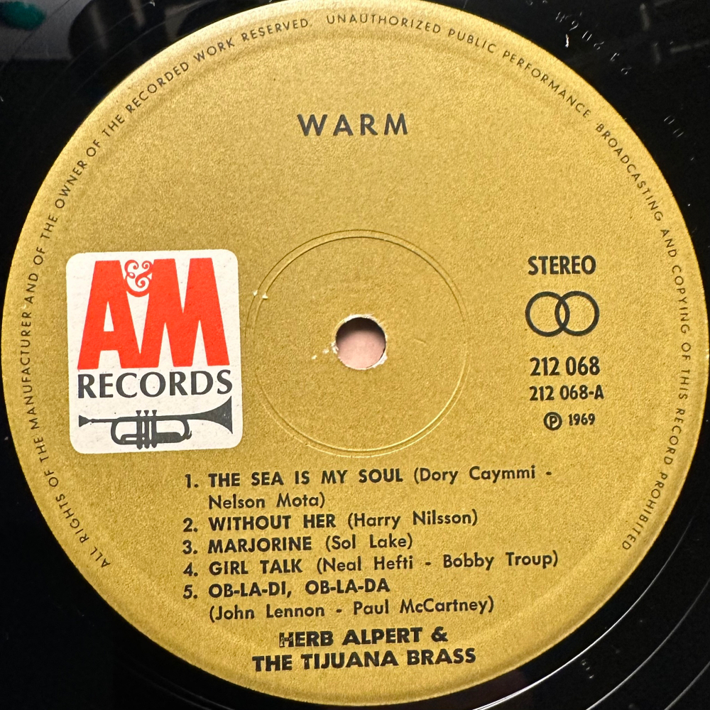 Herb Alpert & The Tijuana Brass - Warm (Европа 1969г.)