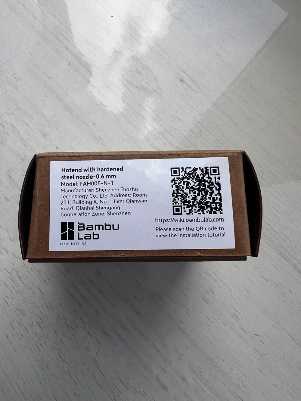 Хотэнд с соплом 0,6 мм из закаленной стали для 3Д принтера Bambu Lab X1 Series & P1 Series (FAH005-N-1)