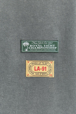 ZARA ФУТБОЛКА С ЭФФЕКТОМ ПОТЕРТОСТИ И НАШИВКАМИ, АНТРАЦИТОВО-СЕРЫЙ