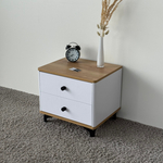 Тумба прикроватная на ножках с ящиками ROYAL 5303 эко (Дуб Кантри-Черный-р.черная)