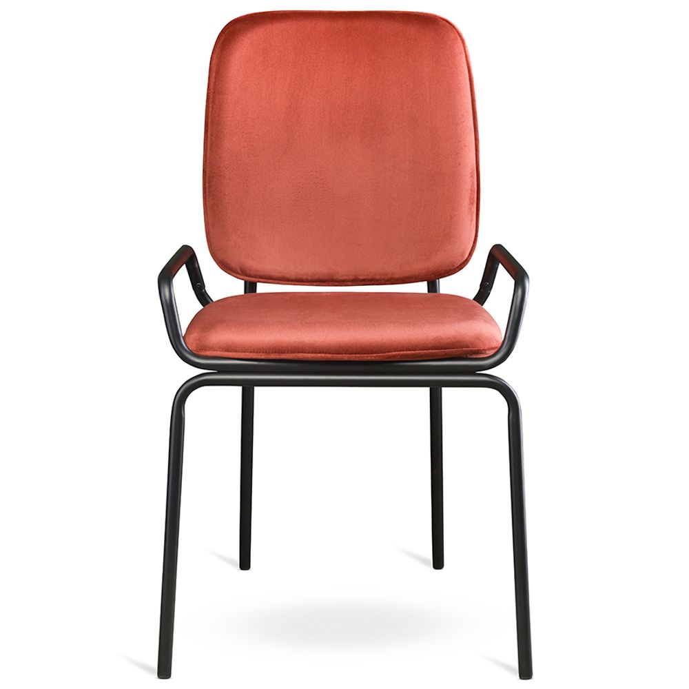 Стул Ror, Double Frame, велюр, черный/темно-красный