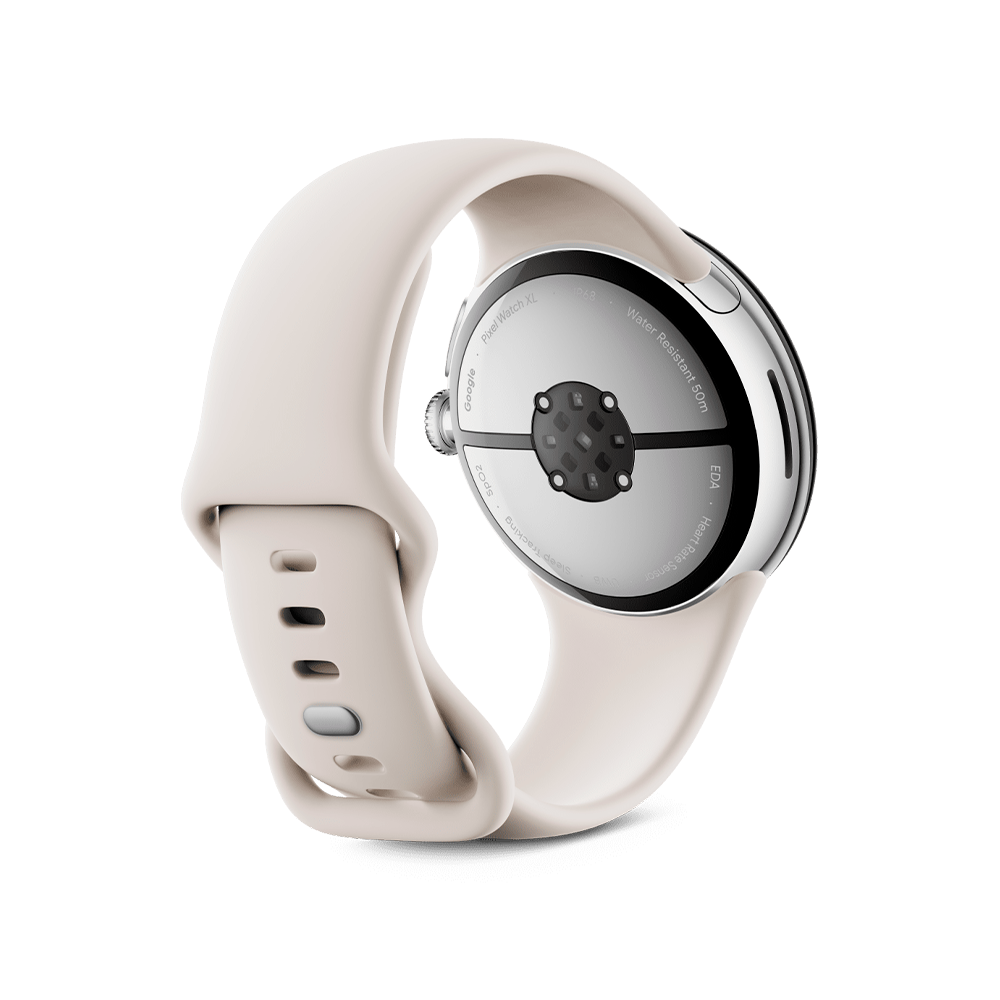 Умные часы Google Pixel Watch 3 Wi-Fi, 45mm, Polished Silver/Porcelain (Полированный серебристый корпус, ремешок фарфорового цвета)