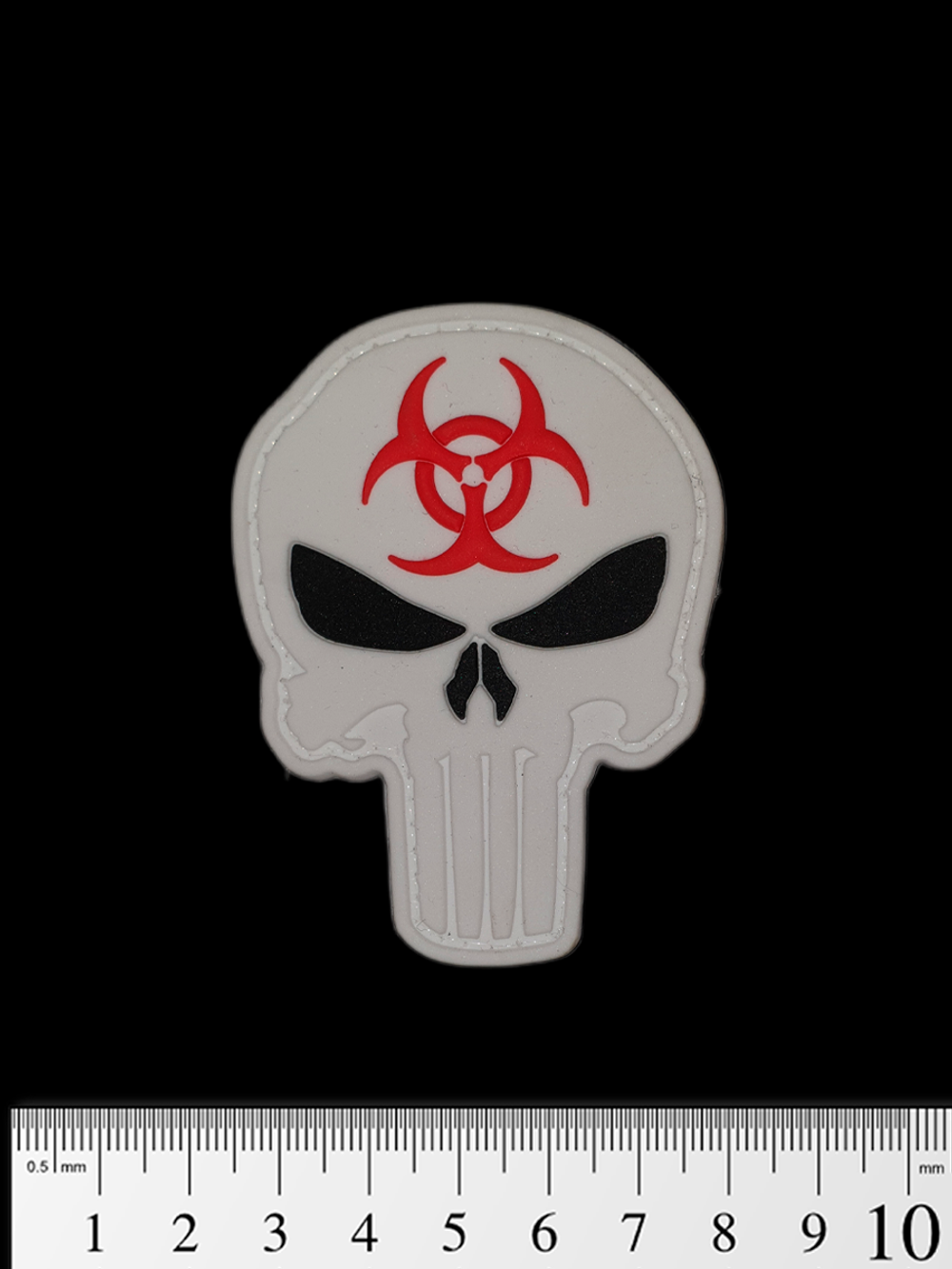Шеврон Punisher Biohazard 3D PVC. Белый