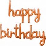 Гирлянда буквы (17'' / 43 см) Мини\надпись "Happy Birthday" Розовое Золото (воздух)