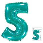Шар (40"/102 см) Цифра "5" Тиффани в упаковке / Five