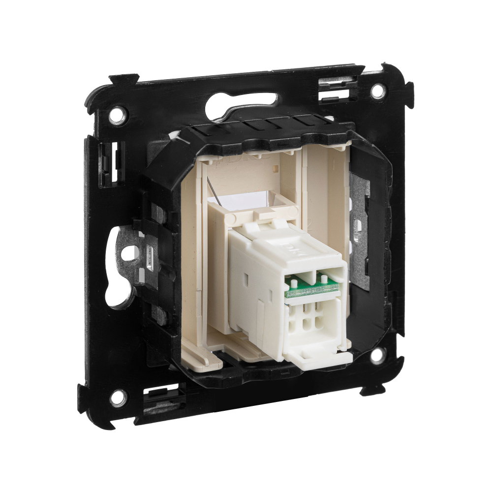 Компьютерная розетка RJ-45 в стену, кат.6А одинарная, "Avanti", "Ванильная дымка"