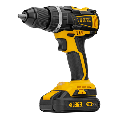 DENZEL Дрель-шуруповерт аккумуляторная ударная бесщет CIDB-IB-18-02 Li-Ion 18В 2аккумулятора