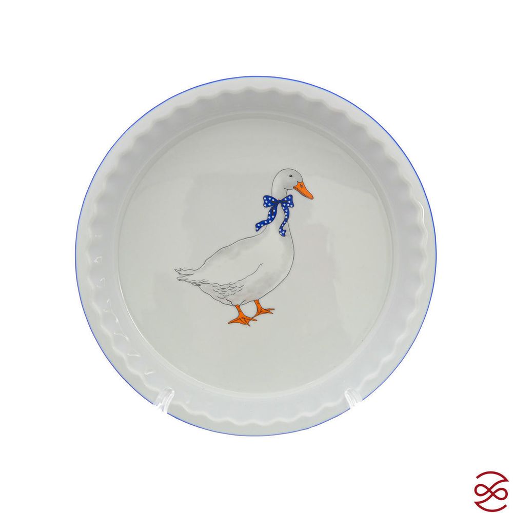 Блюдо для запекания круглое Гуси 24 см