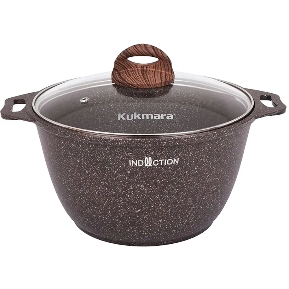 Кастрюля 4л со стекл. крышкой, АП линия «Granit Ultra Induction» (red)