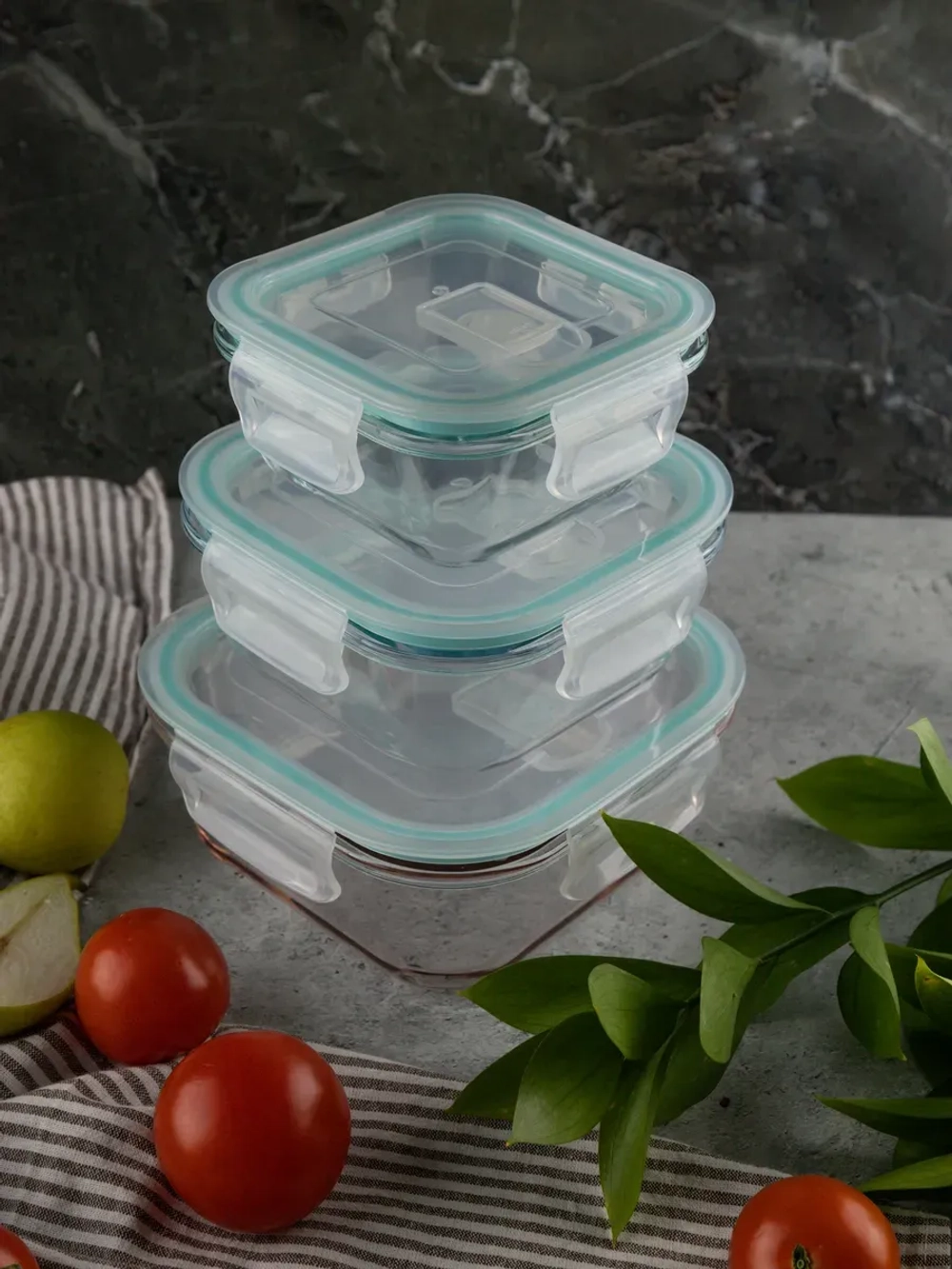 Контейнеры для еды стеклянные, 500 мл. 2 шт, 800 мл. 1 шт.