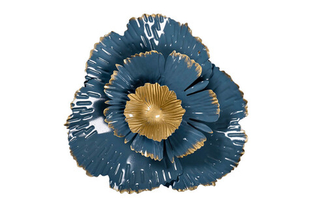 Декор настенный "Цветок" золотисто-голубой