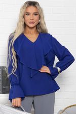 Блуза шифоновая Вэнси (синяя) Б15023-8М LT Collection