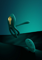 Зеленое эрекционное виброкольцо Bayek с пультом ДУ (Цвет: зеленый)