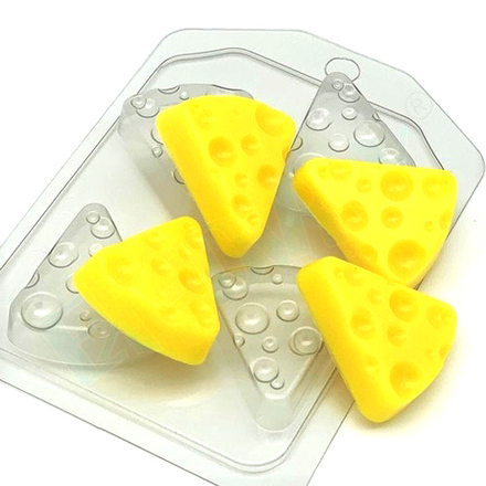 Форма для шоколада СЫР ТРЕУГОЛЬНЫЙ МИНИ,пластик (4яч)