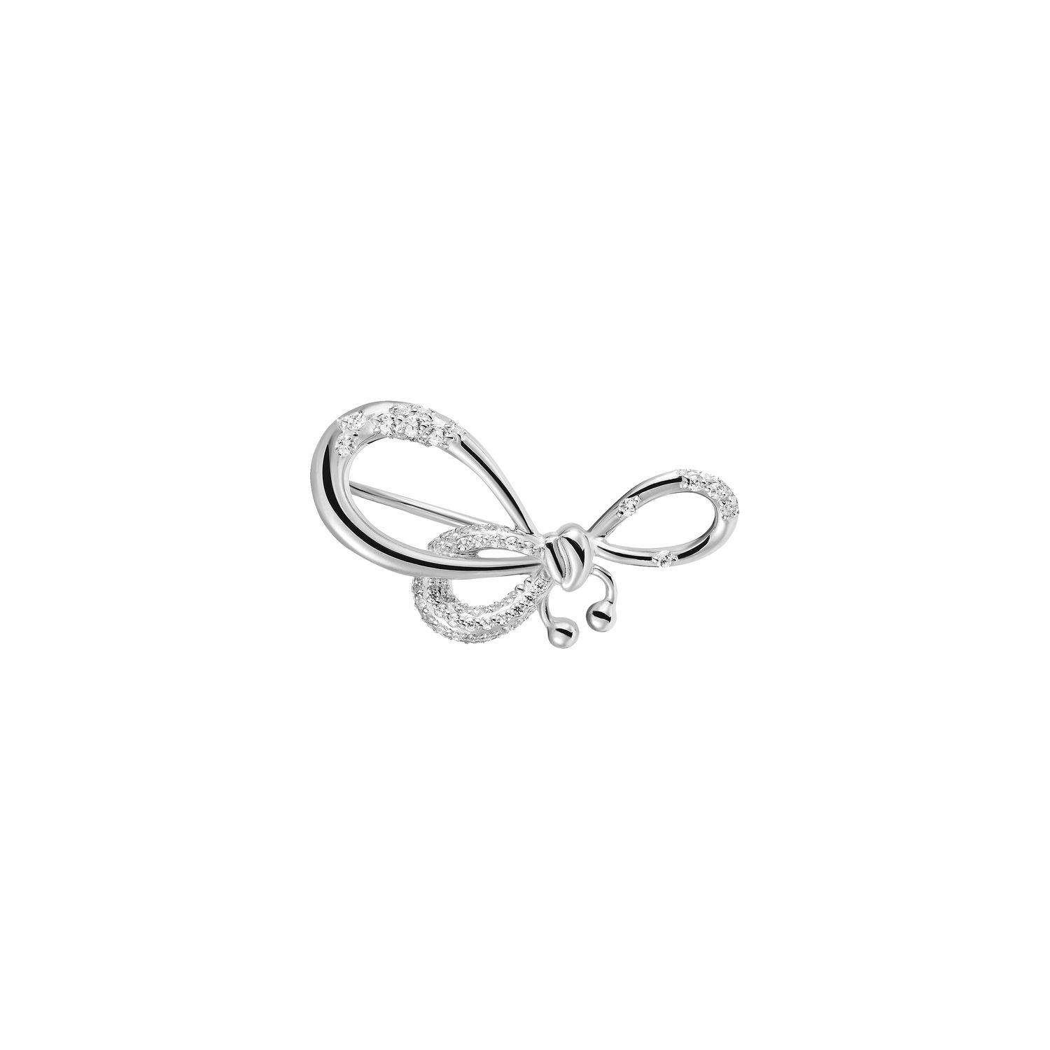Моносерьга Crystal Pierced Bow Cuff - Silver