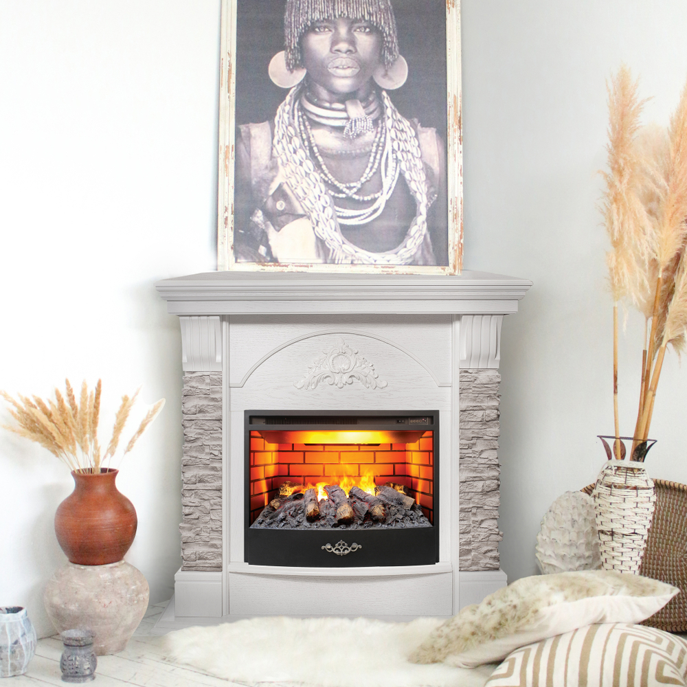 Каминокомплект Real Flame Athena Corner GR с очагом 3D Firestar 25,5 (угловой)