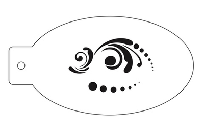 Трафарет для аквагрима овальный "Завиток"  7 на 13 см