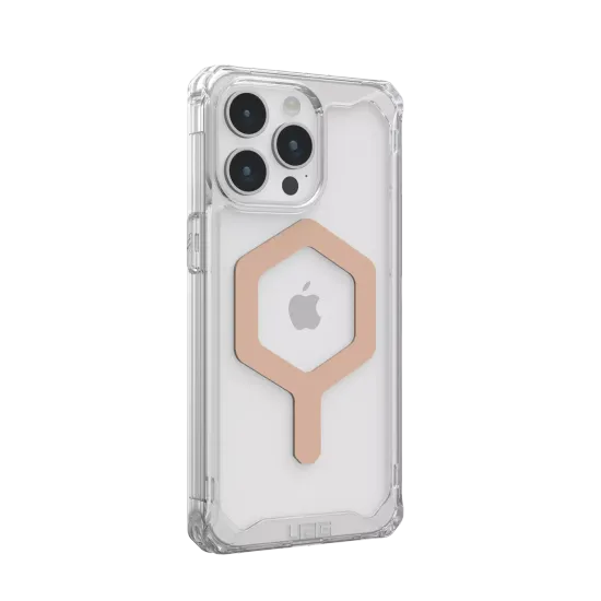 Чехол с поддержкой MAGSAFE Uag Plyo для iPhone 15 Pro 6.1", цвет прозрачный/розовое золото (Ice/Rose Gold)