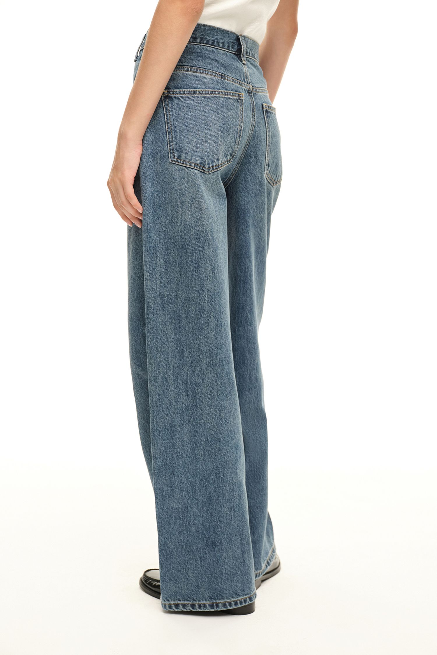 Джинсы с асимметричным поясом (OFFLine Jeans), синие