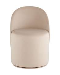 Крутящийся пуф со спинкой Loreen, молочный велюр