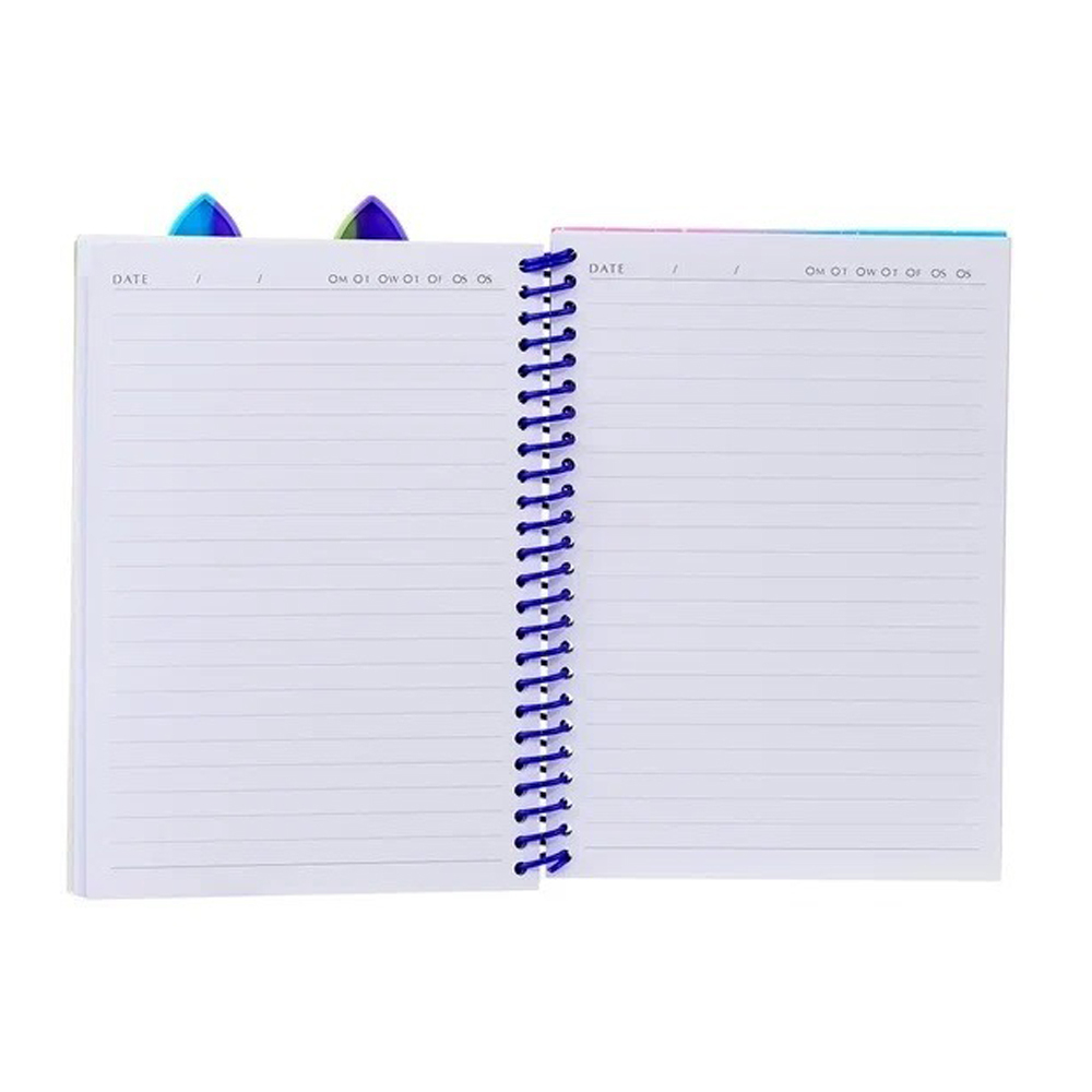 Блокнот детский Basir, формат А5, серия "Кот", с Pop-It, цветная обложка pop it, размер 21*15 см, 80 листов, на объёмной спирали, 4 цвета ассорти