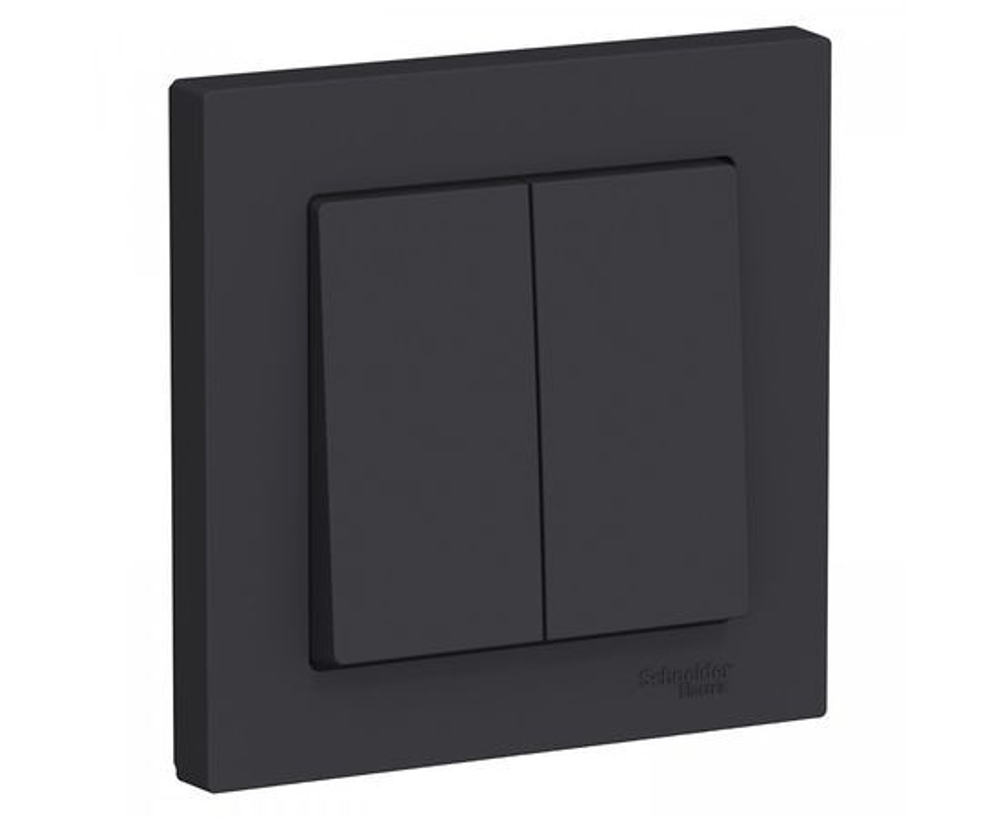 Выключатель 2-клавишный в сборе Карбон 10А IP20 AtlasDesign Schneider Electric