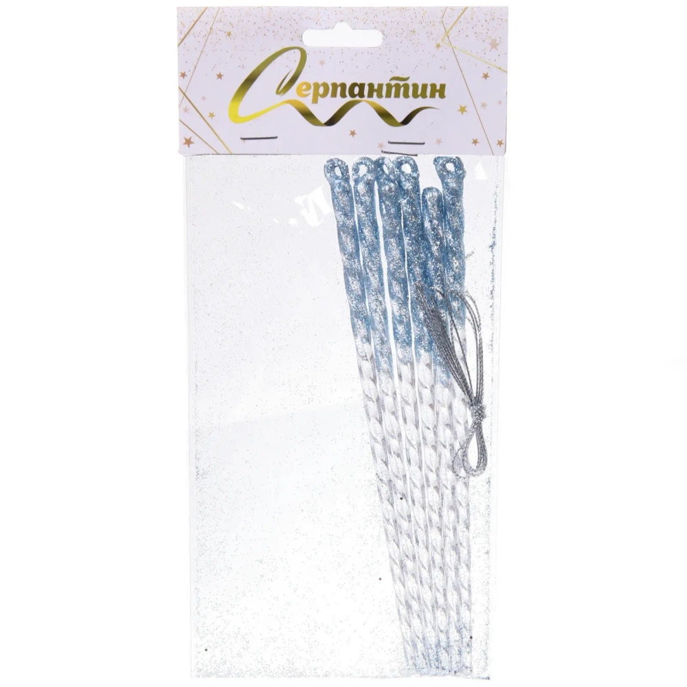 Подвеска «Снежный хрусталь» 18 см (набор 6 шт), Голубой